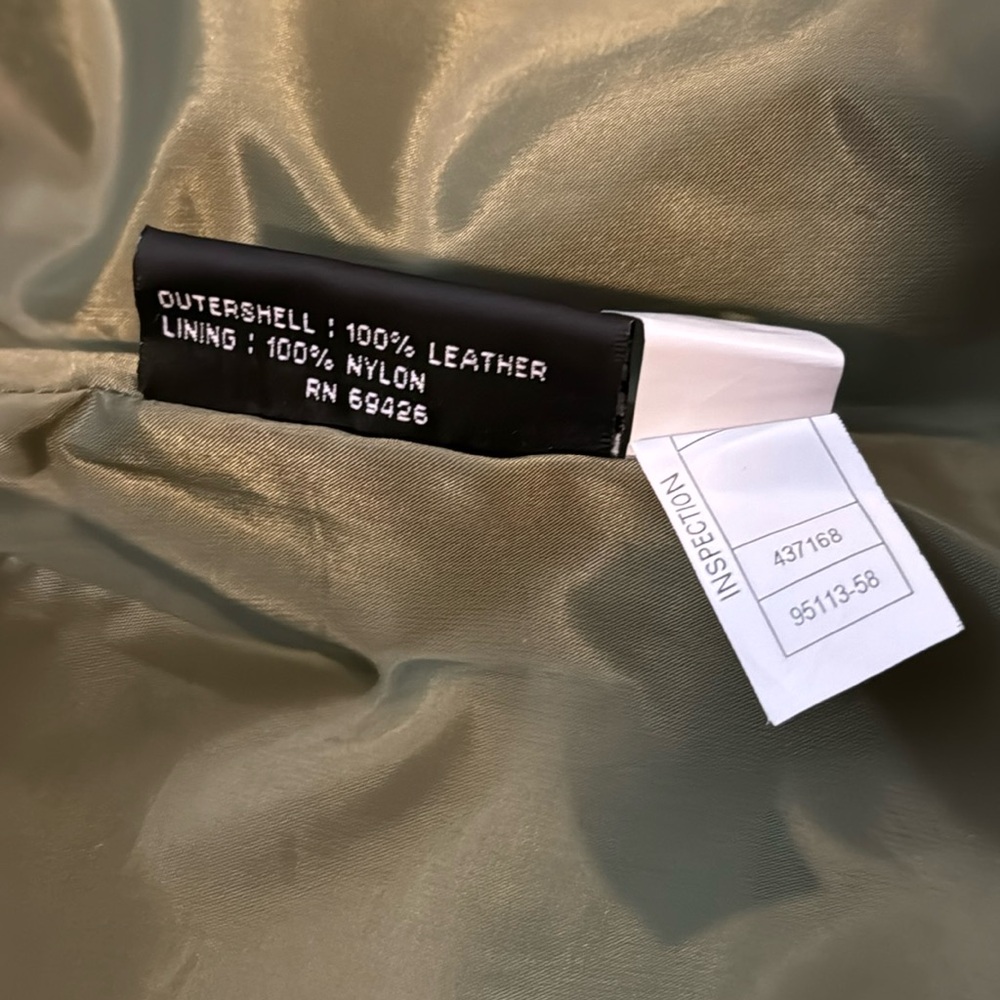 Wilsons Leather Soft Suede Vtg Avocado Green Pockets Lined Button Car Coat M - Picture 8 of 17